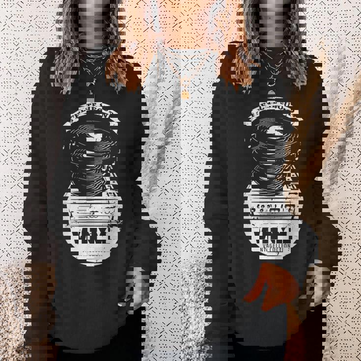 Music Is My Universe レトロなビニールレコードでサウンドを感じる スウェットシャツ 彼女への贈り物