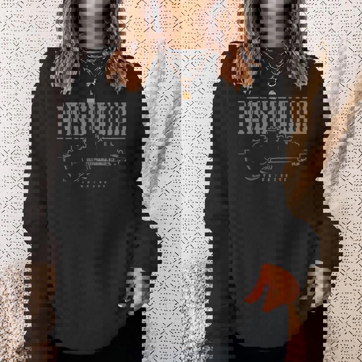 Nashville Tennessee Country Music City スカイラインギター スウェットシャツ 彼女への贈り物