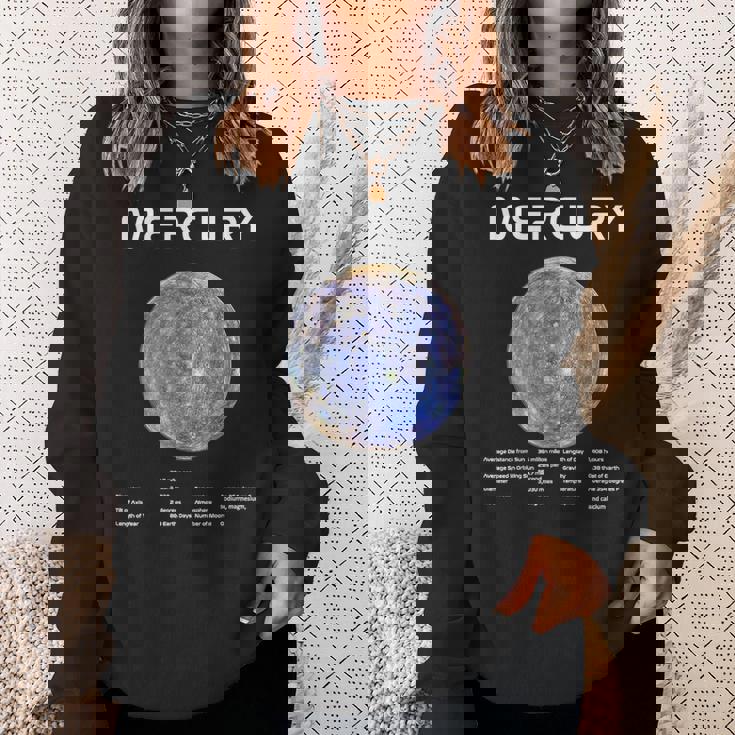 Nerdy Mercury 天文学 科学惑星 太陽系 ホワイト スウェットシャツ 彼女への贈り物