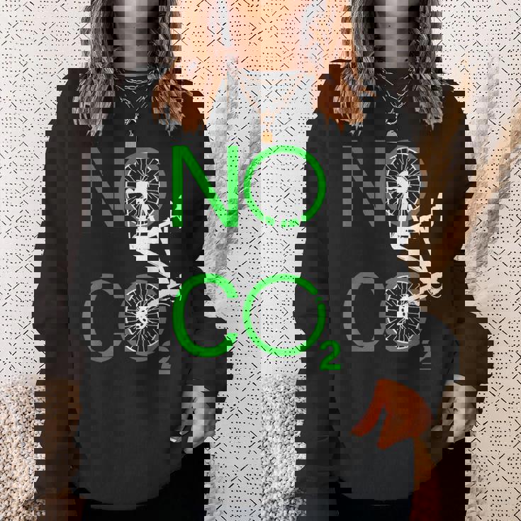 No Co2 サイクリング 気候変動対策 グリーンエネルギー Mtb スウェットシャツ 彼女への贈り物