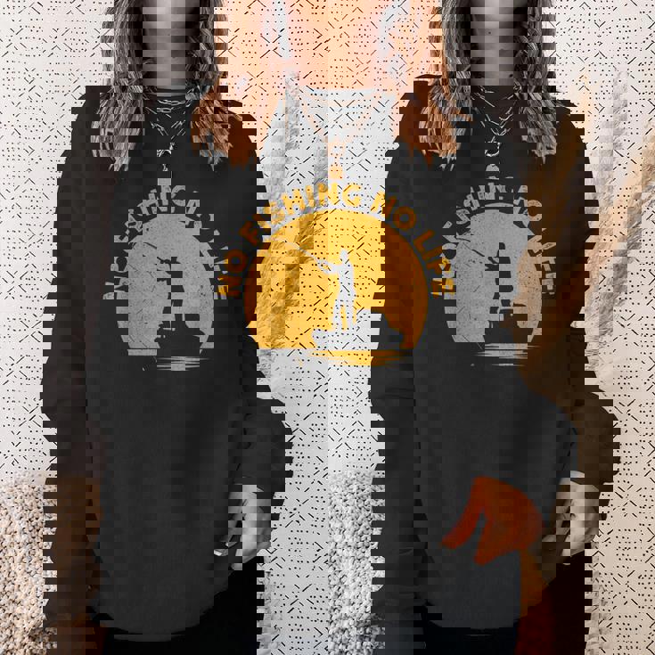 No Fishing No Life 釣り フィッシング ロゴ プリント スウェットシャツ 彼女への贈り物