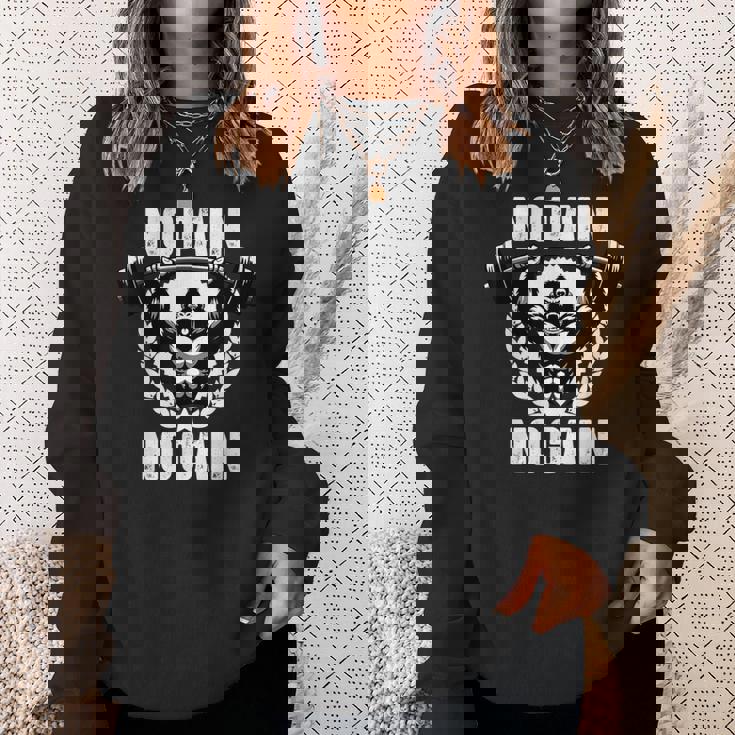 No Pain No Gain ウェイトリフティング ワークアウト ジム 引用 ジム フィットネス スウェットシャツ 彼女への贈り物