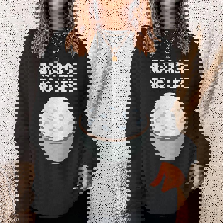 No Rice No Life おかしいご飯、アジア料理 スウェットシャツ 彼女への贈り物