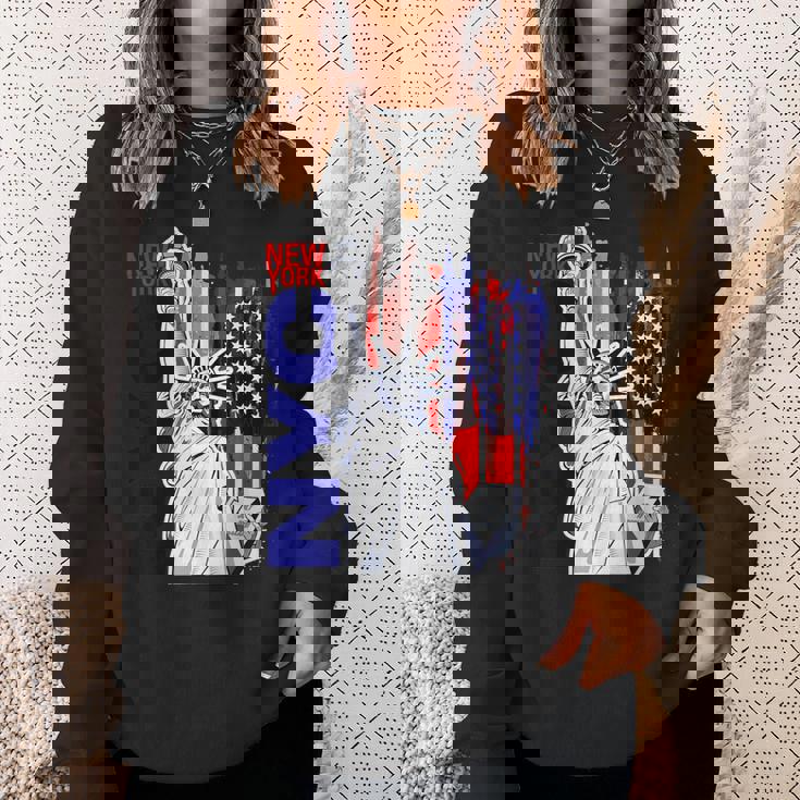 Nyc ニューヨーク市自由の女神 アメリカ国旗 スウェットシャツ 彼女への贈り物