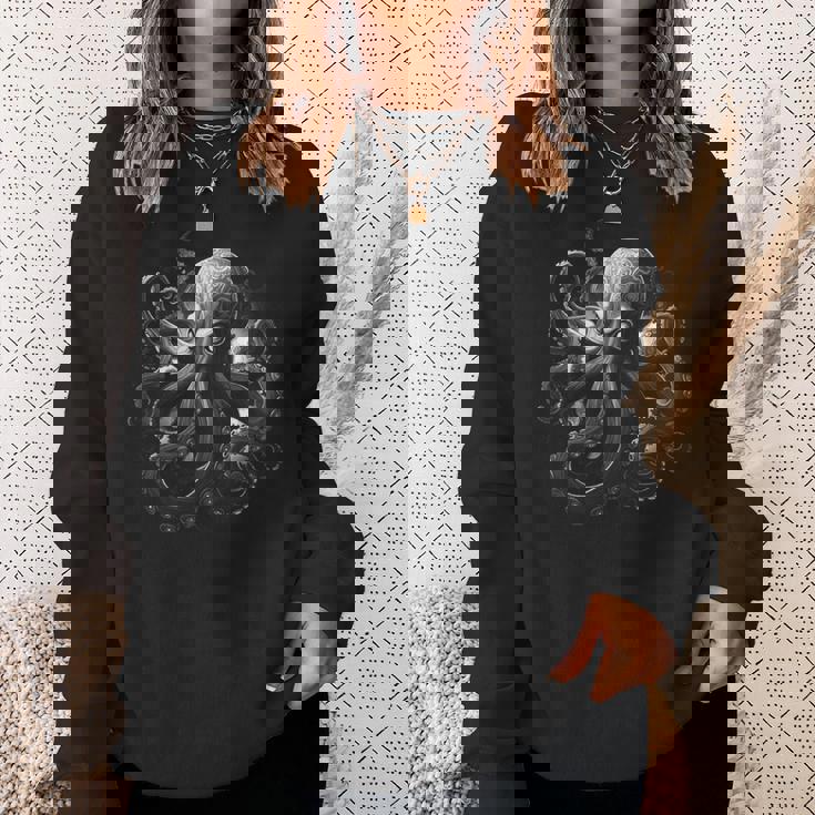 Octopus Pulpo Oceaneaquid Octopus Drawing スウェットシャツ 彼女への贈り物