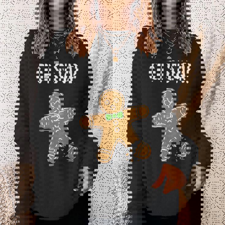 Ohnap ジンジャーブレッドマン クッキー 骨折脚 面白い スウェットシャツ 彼女への贈り物
