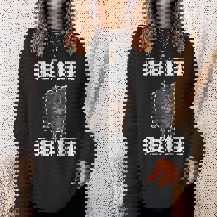 Oiia Oiia スピニング インターネット ミーム 猫 ユーモラス 面白い ブレイン スウェットシャツ 彼女への贈り物