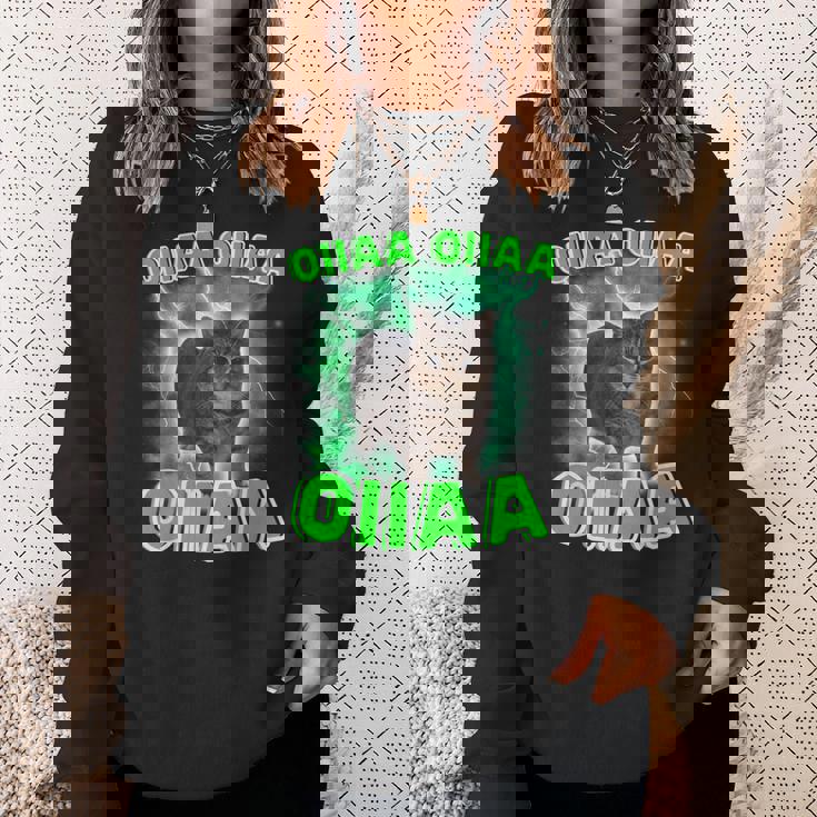 Oiiaa Oiiaa 猫 脳腐 ウイルス スピニング 猫 ミーム スウェットシャツ 彼女への贈り物