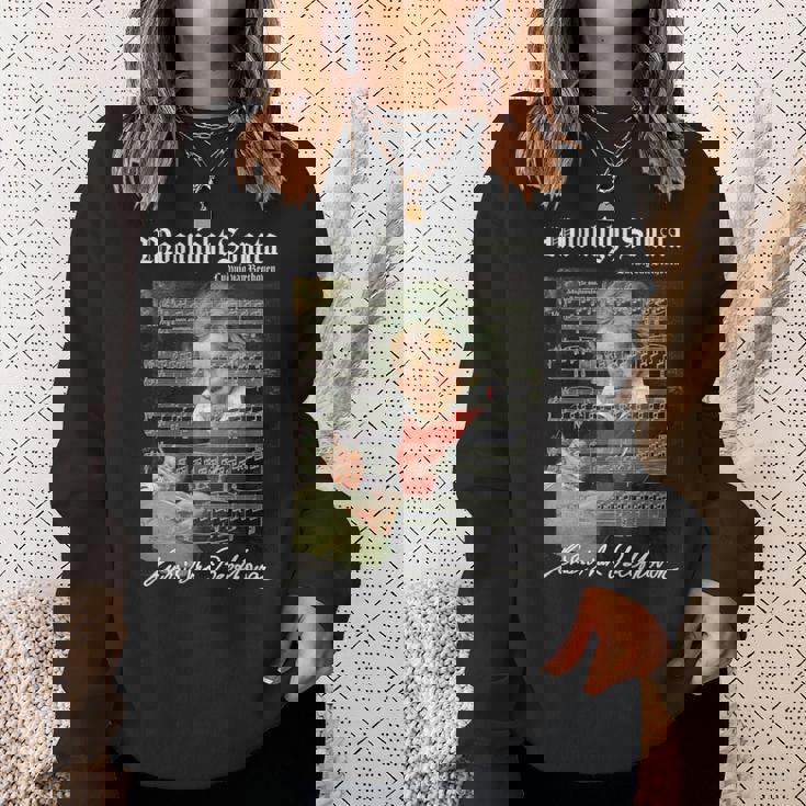 Op。 27ソナタ楽譜スコアベートーベン愛好家の肖像画 スウェットシャツ 彼女への贈り物