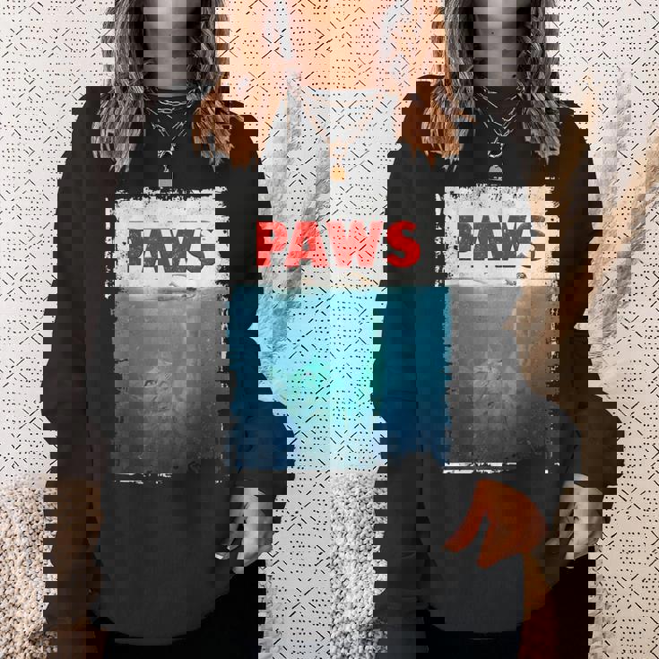 Paws 猫 子猫 ニャーパロディー おもしろ猫好き スウェットシャツ 彼女への贈り物