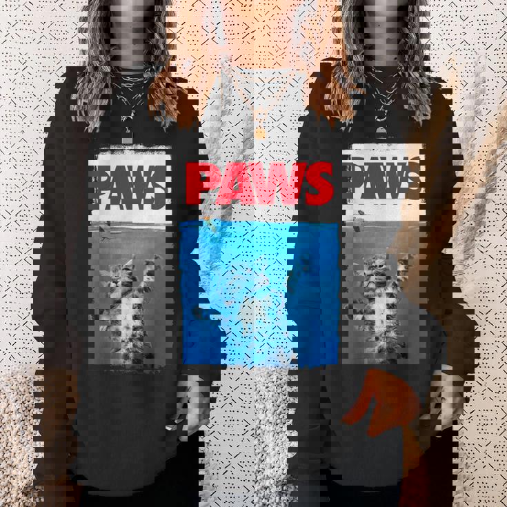 Paws 猫とネズミ トップス かわいい 面白い猫好きのパロディトップ スウェットシャツ 彼女への贈り物