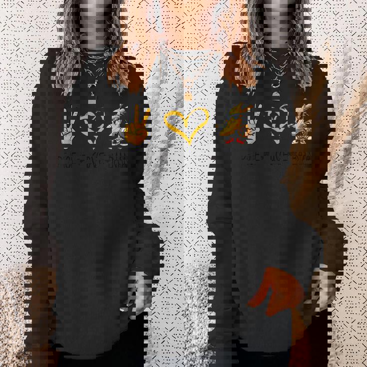 Peace Love バナナ 面白いバナナ フルーツ愛好家 ビーガン用 スウェットシャツ 彼女への贈り物