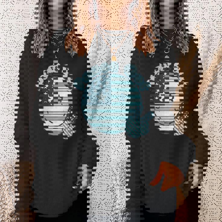 Peace Out 星条旗 ピースサイン 男女 色あせ スウェットシャツ 彼女への贈り物