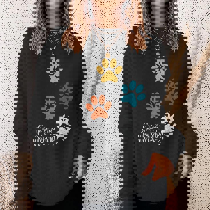 Pet Lover 肉球 犬 子犬 猫 プリント 肉球 ペット好き スウェットシャツ 彼女への贈り物