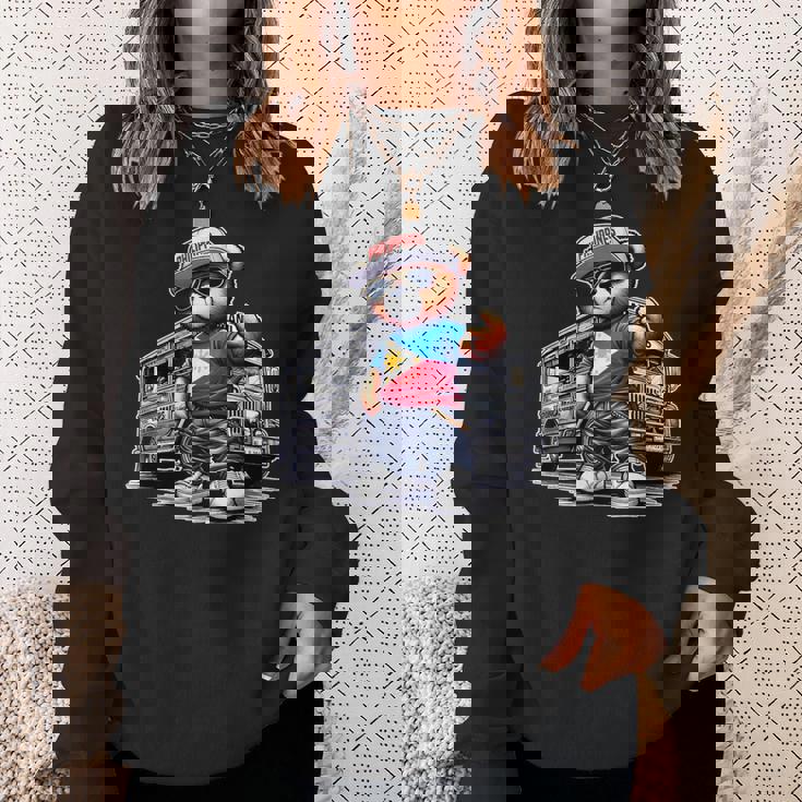 Philippines フィリピン ジプニー テディベア フィリピンの国旗 スウェットシャツ 彼女への贈り物