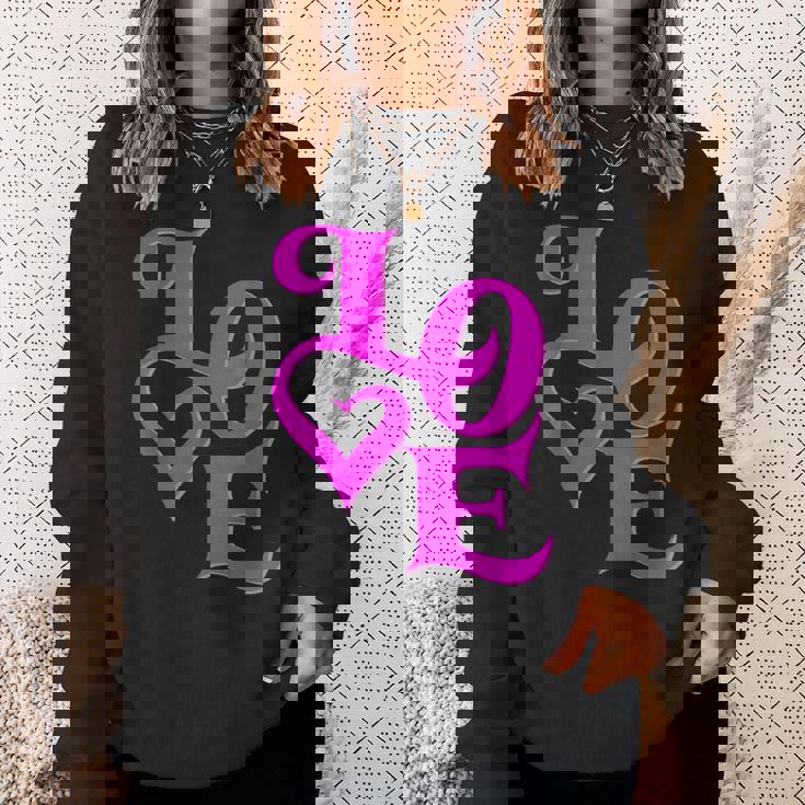 Pink Love ピンクカラーグラフィック スウェットシャツ 彼女への贈り物