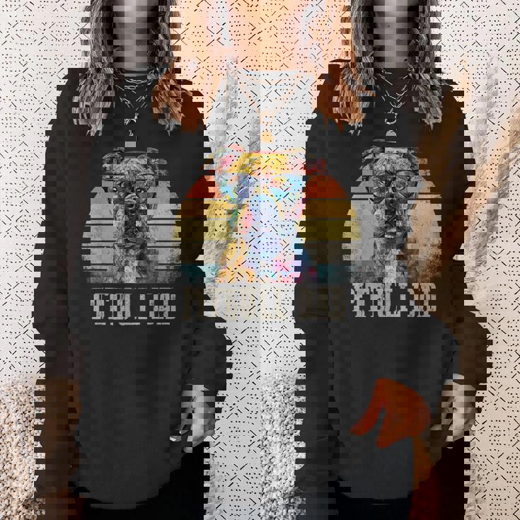 Pitbull Dad Dog Lover カラフル アーティスティック ピットブルのオーナー。 スウェットシャツ 彼女への贈り物