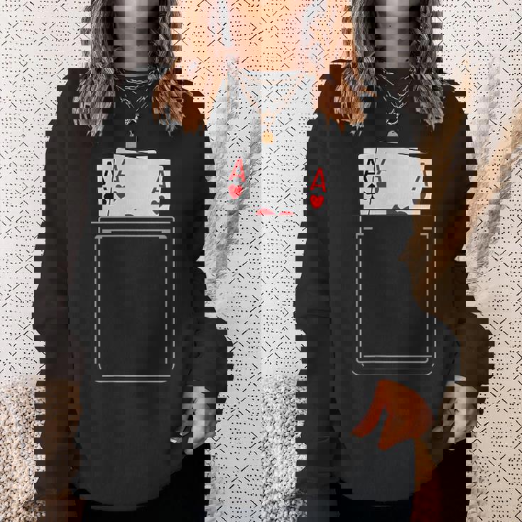Pocket Aces Pokerpades & Heart 面白いポーカー ギフト スウェットシャツ 彼女への贈り物