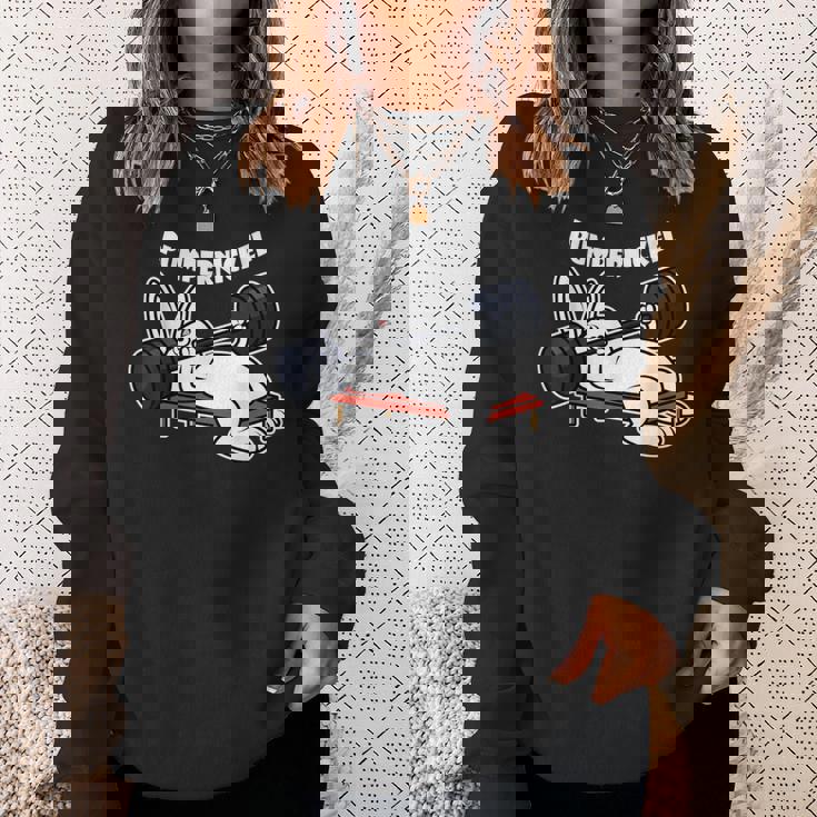 Pumppernickelラビットフィットネスベンチプレスワークアウトファニー スウェットシャツ 彼女への贈り物