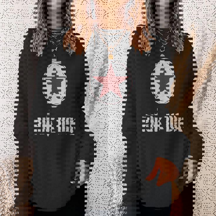 Punk Rock パンクロックスターのプレゼントでパンクロックミュージシャンのデザイン スウェットシャツ 彼女への贈り物