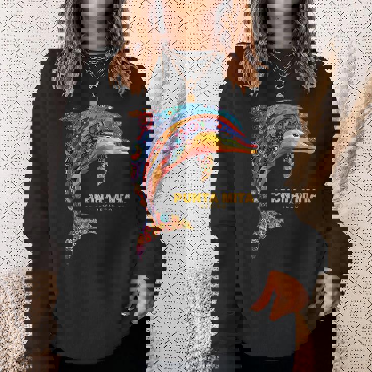 Punta Mita メキシコ バケーション ヴィンテージ トライバル イルカ スウェットシャツ 彼女への贈り物