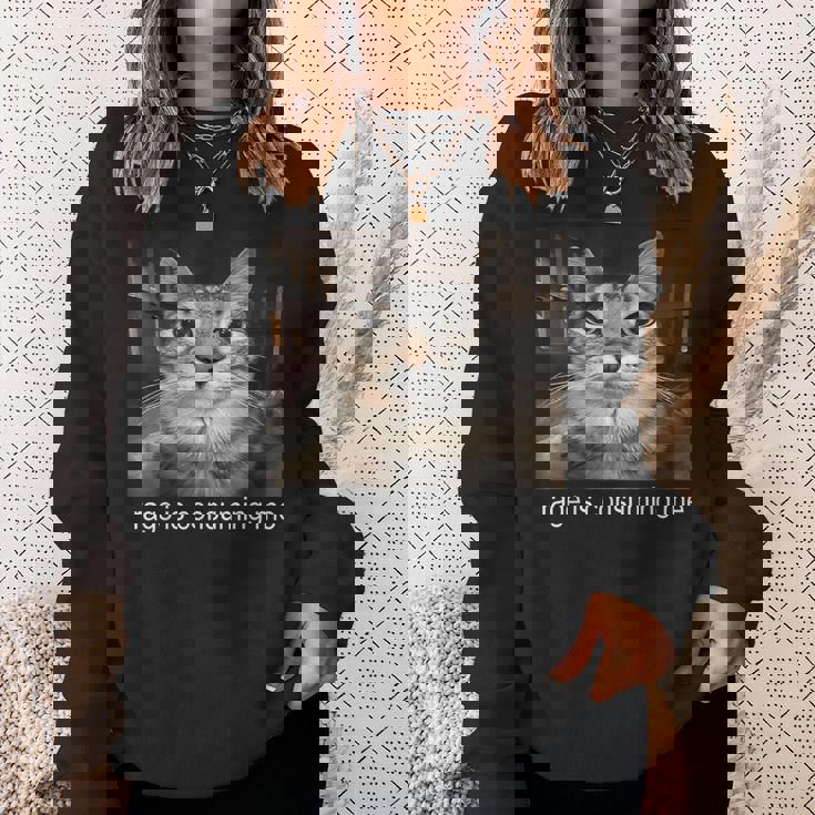 Rage Is Consuming Me 愚かな凝視猫ミーム スウェットシャツ 彼女への贈り物