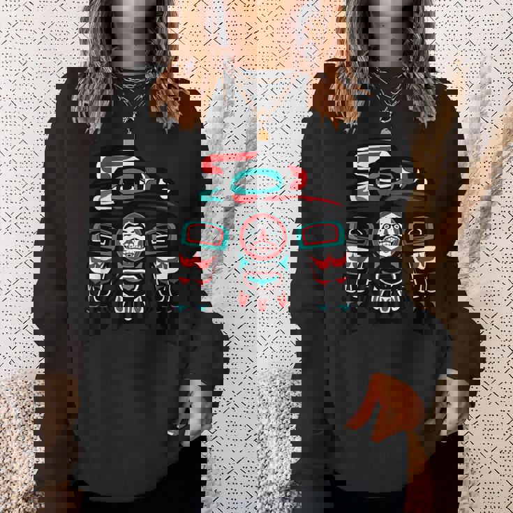 Raven ネイティブアメリカン プライド ハイダ トリンギット トーテム スウェットシャツ 彼女への贈り物