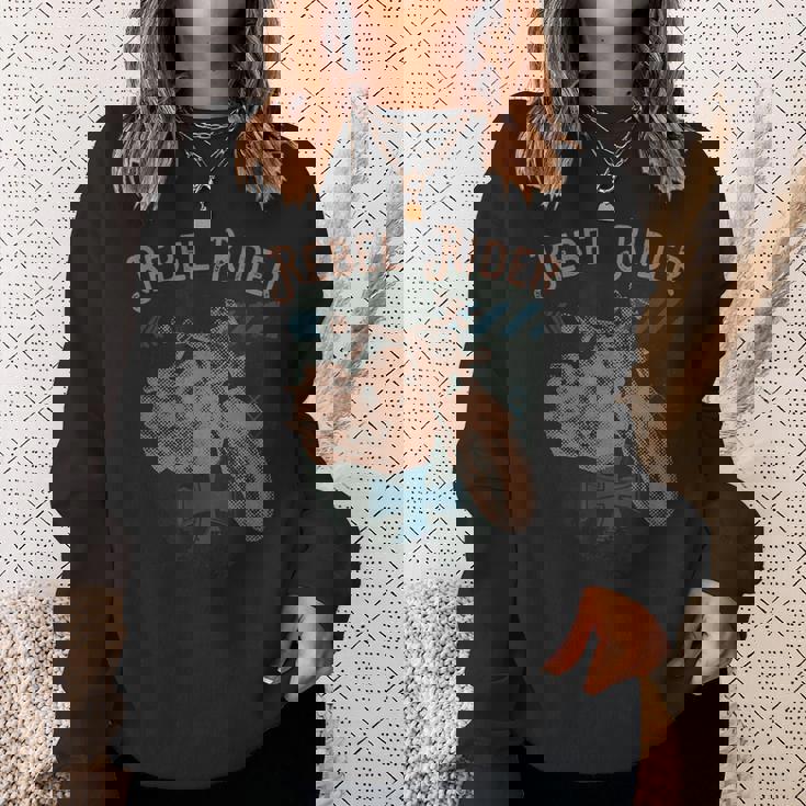 Rebel Rider オートバイ ビンテージ ロッカー バイカー スウェットシャツ 彼女への贈り物