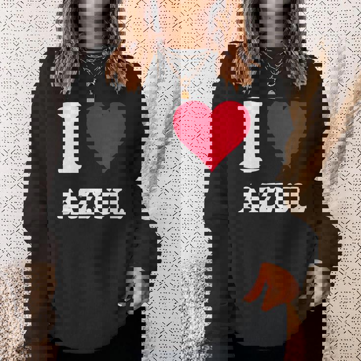 Red Heart I Love Azul スウェットシャツ 彼女への贈り物