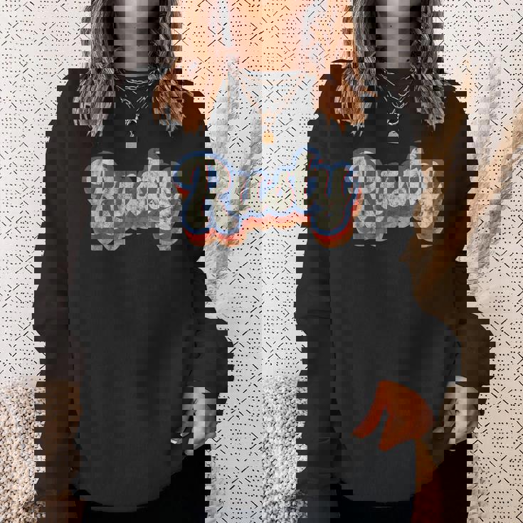 Rusty 名前入りシャツ カスタムレタリング 70年代 スウェットシャツ 彼女への贈り物