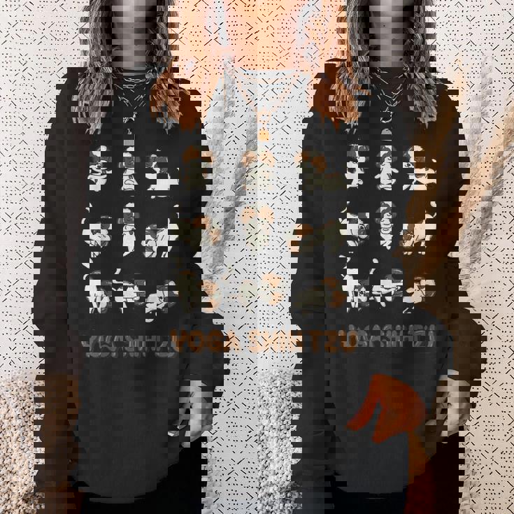 Shih Tzu ヨガシャツ シーズー ヨガポーズ 瞑想 スウェットシャツ 彼女への贈り物