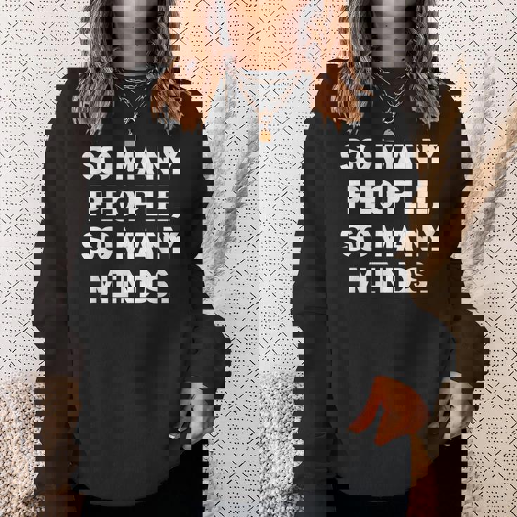 So Many Peopleo Many Minds 十人十色 英語 文字入り 格言 黒 他カラー メンズ スウェットシャツ 彼女への贈り物