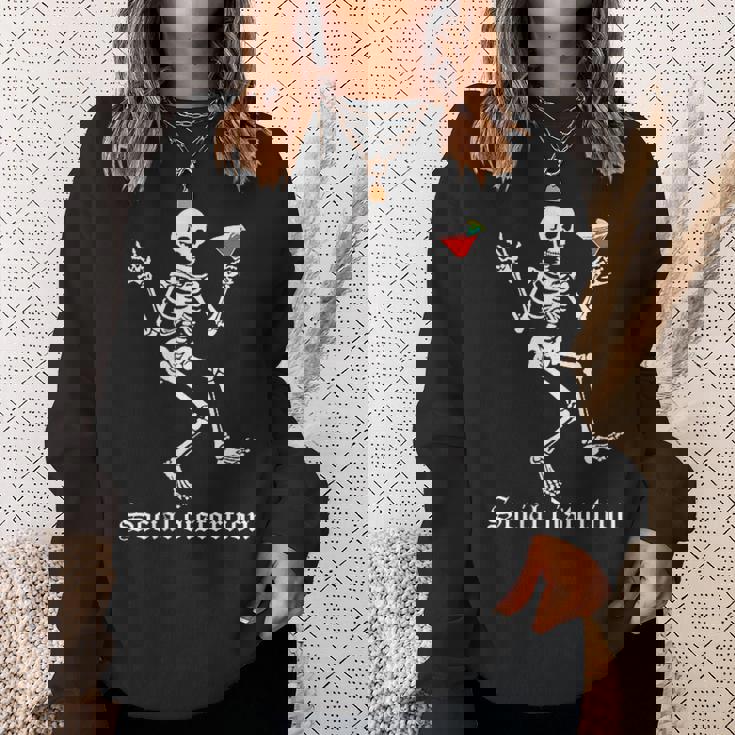 Social Distortions スケルトン ドリンクパーティー ミニマリスト スウェットシャツ 彼女への贈り物