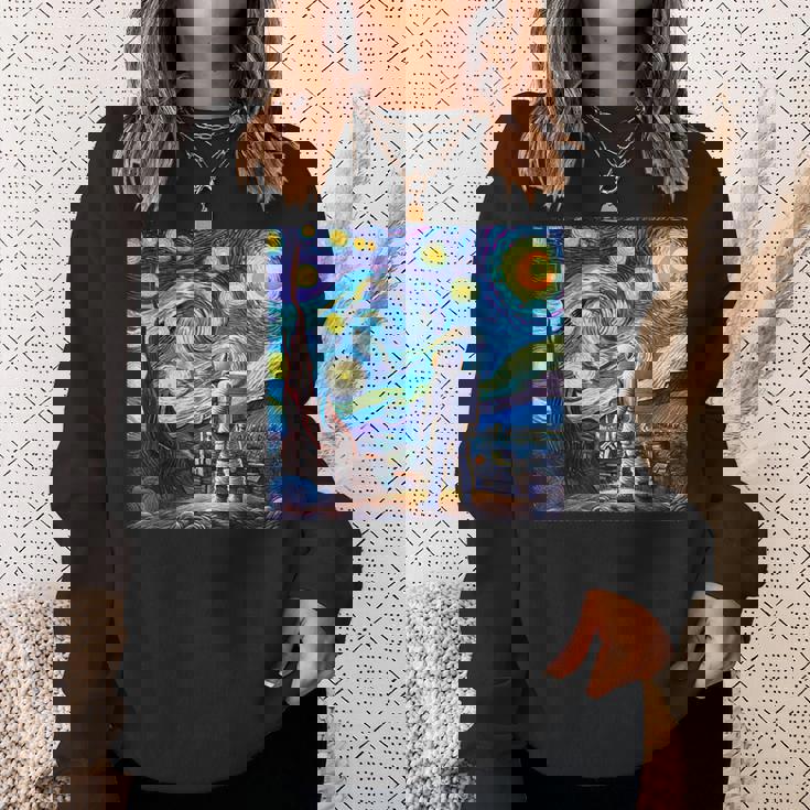 Starry Night Renditionincentan Gogh Astronaut スウェットシャツ 彼女への贈り物