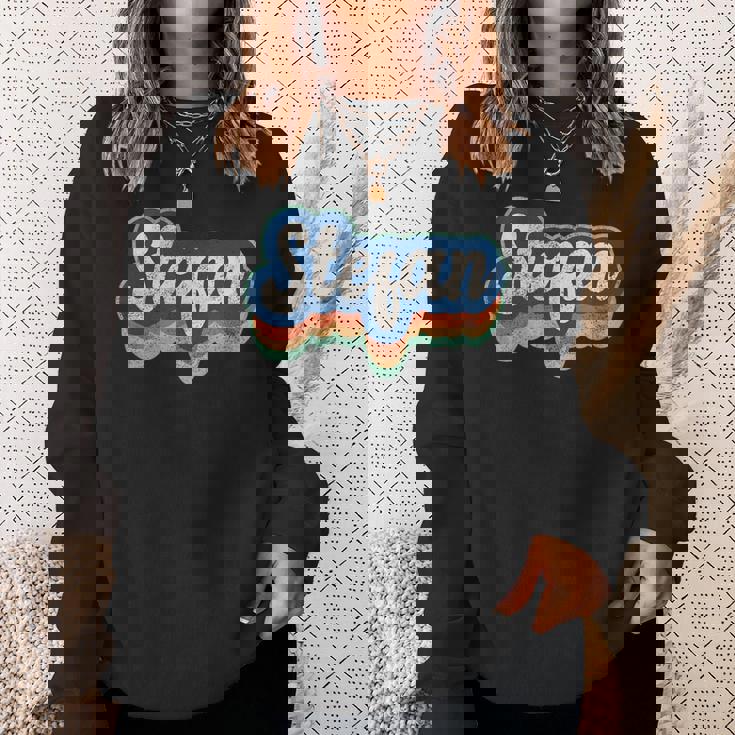 Stefan ファーストネーム 男の子 ヴィンテージスタイル 70年代 80年代 パーソナライズ スウェットシャツ 彼女への贈り物