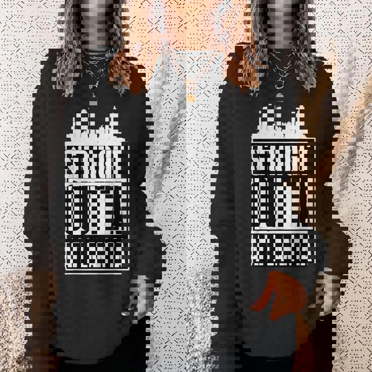 Straight Outta Atlanta 都市のシルエット スウェットシャツ 彼女への贈り物