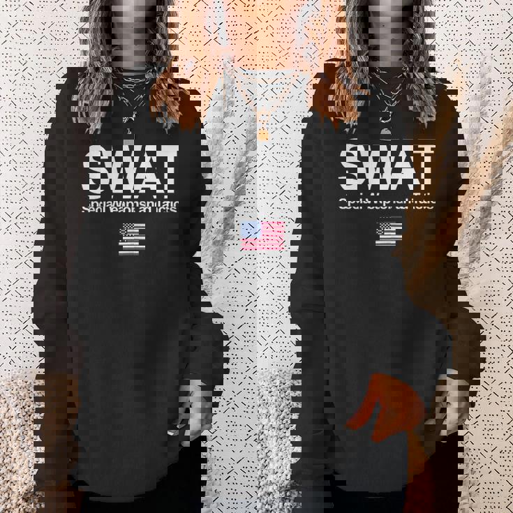 Swat シャツ Unitedpecial Police Usa フラッグ 胸ロゴ スウェットシャツ 彼女への贈り物