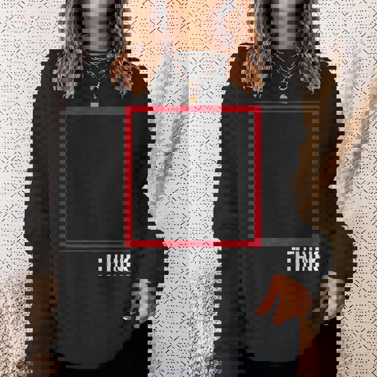 Think Outside The Box 哲学者、本好き、オタクのためのデザイン スウェットシャツ 彼女への贈り物