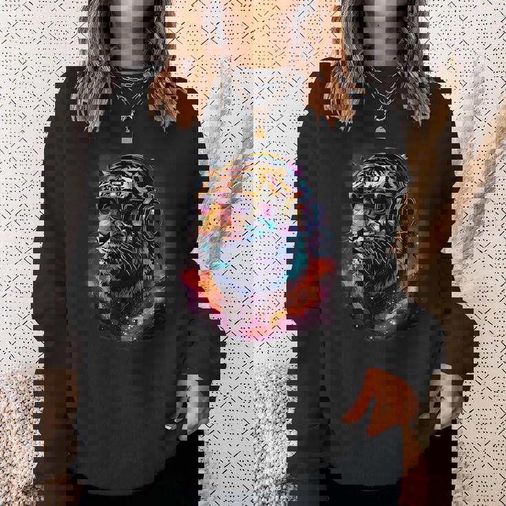 Tiger Dj テクノ Edm ミュージックヘッドフォン アートワーク ビートメーカー スウェットシャツ 彼女への贈り物