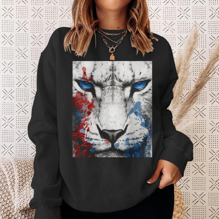 Tigre Ojos Azules Arte Animal Dibujo Motivo Anime Camisa de entrenamiento Regalos para ella