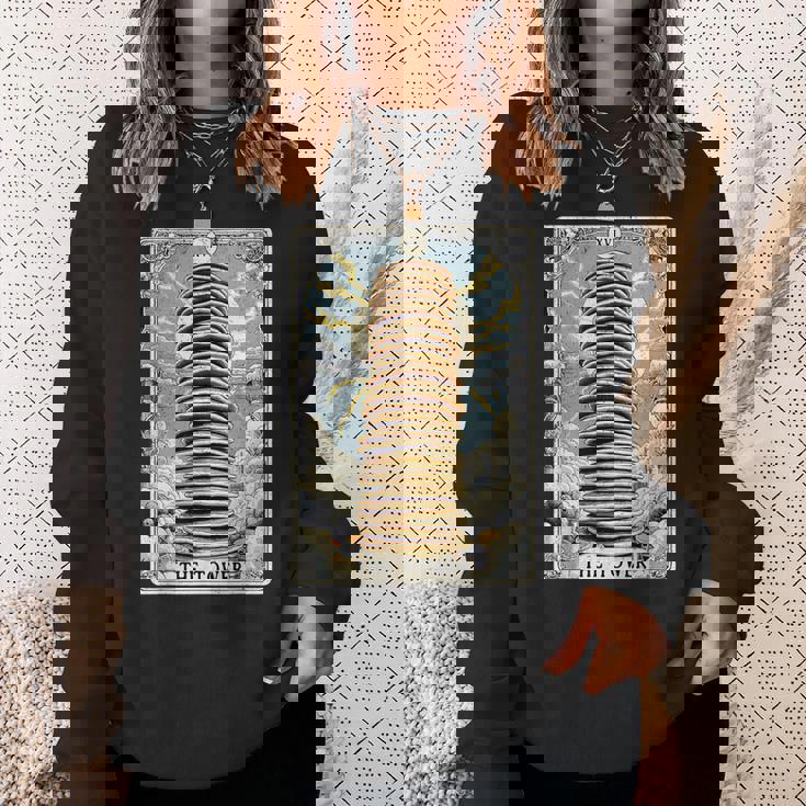 The Tower タロットカード パンケーキタワー 朝食 恋人 パンケーキ スウェットシャツ 彼女への贈り物