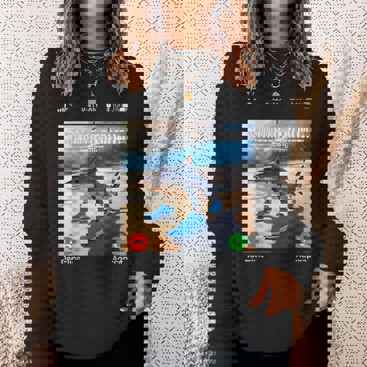 Tralalero Tralala イタリアンブレインロットミーム 電話ミーム スウェットシャツ 彼女への贈り物