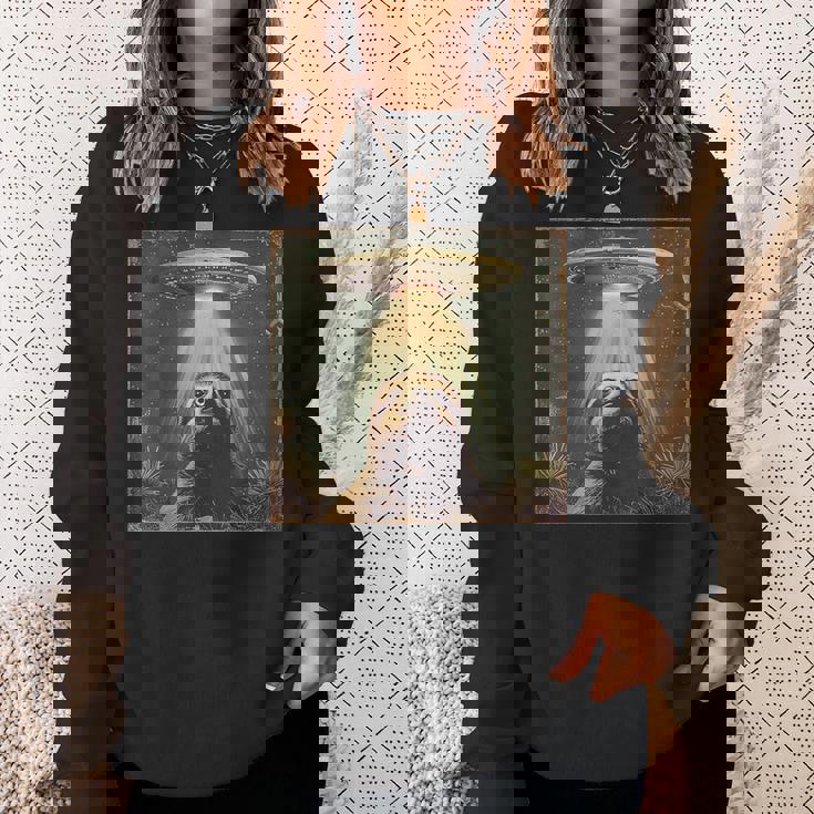 Ufo と面白いナマケモノのセルフィー、面白いナマケモノ スウェットシャツ 彼女への贈り物