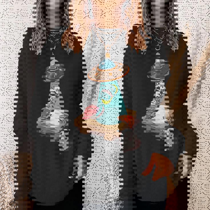 Ufo にさらわれる 寿司 すし たまご サーモン まぐろ スウェットシャツ 彼女への贈り物