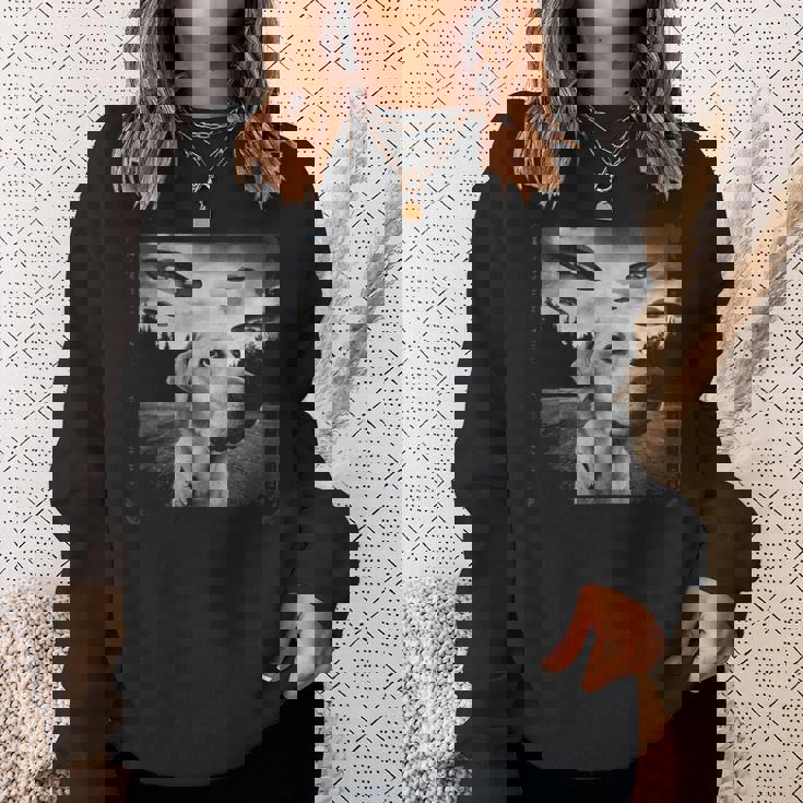 Ufo 遭遇 黄色 実験犬 自撮り 写真 エイリアンの侵略 スウェットシャツ 彼女への贈り物