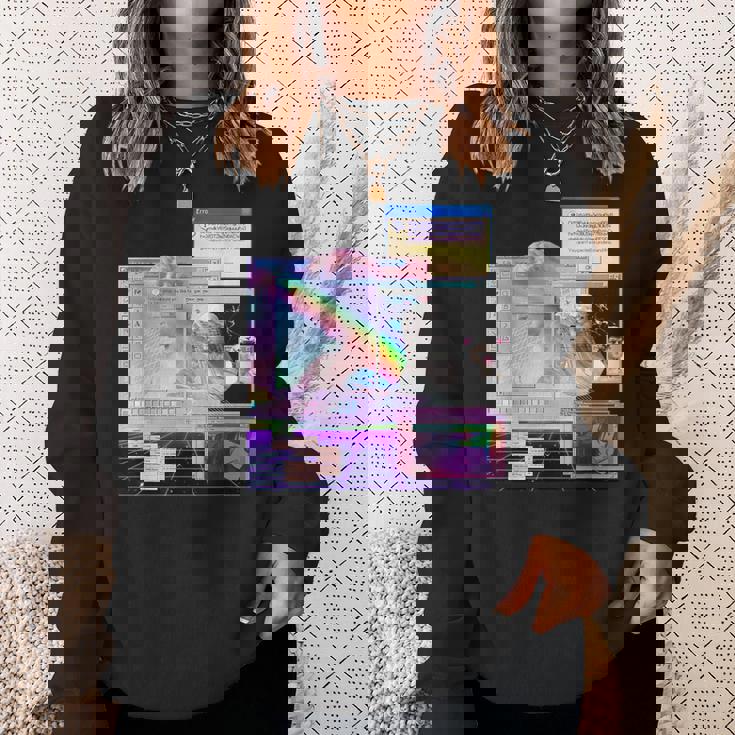 Vaporwave 美的pc トリッピーアート 90年代コンピューター スウェットシャツ 彼女への贈り物