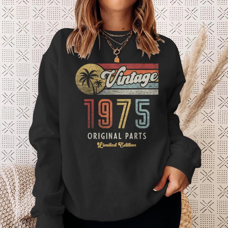 Vintage 1975 Original Piezas Palmas 50 Cumpleaños Camisa de entrenamiento Regalos para ella