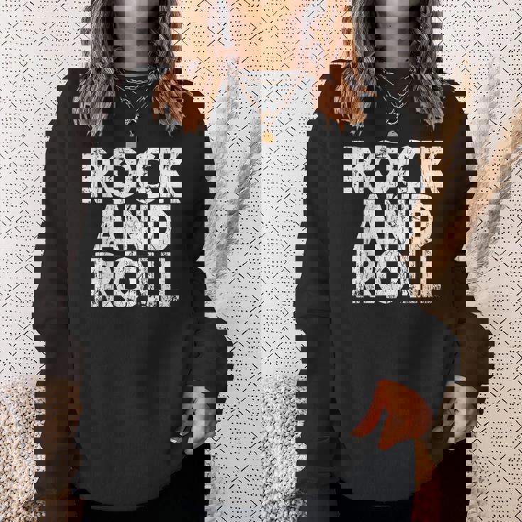 Vintage Grunge Old Rock & Roll Music Rock And Roll スウェットシャツ 彼女への贈り物