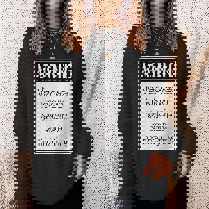 Warning 警告！【Anata Hima Jin】【英語 文字】ローマ字 メッセージ 面白い デザイン スウェットシャツ 彼女への贈り物