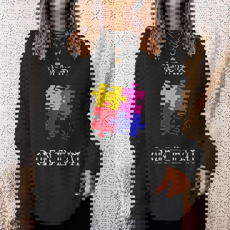 We Are One Team ジグソーパズル付き スウェットシャツ 彼女への贈り物